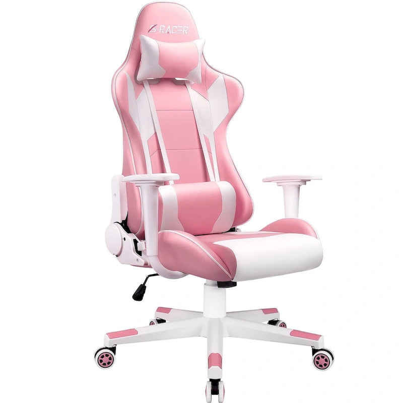 Sedia da gaming ergonomica girevole e regolabile in similpelle