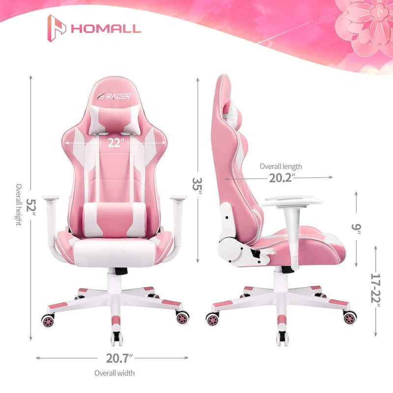 Sedia da gaming ergonomica girevole e regolabile in similpelle