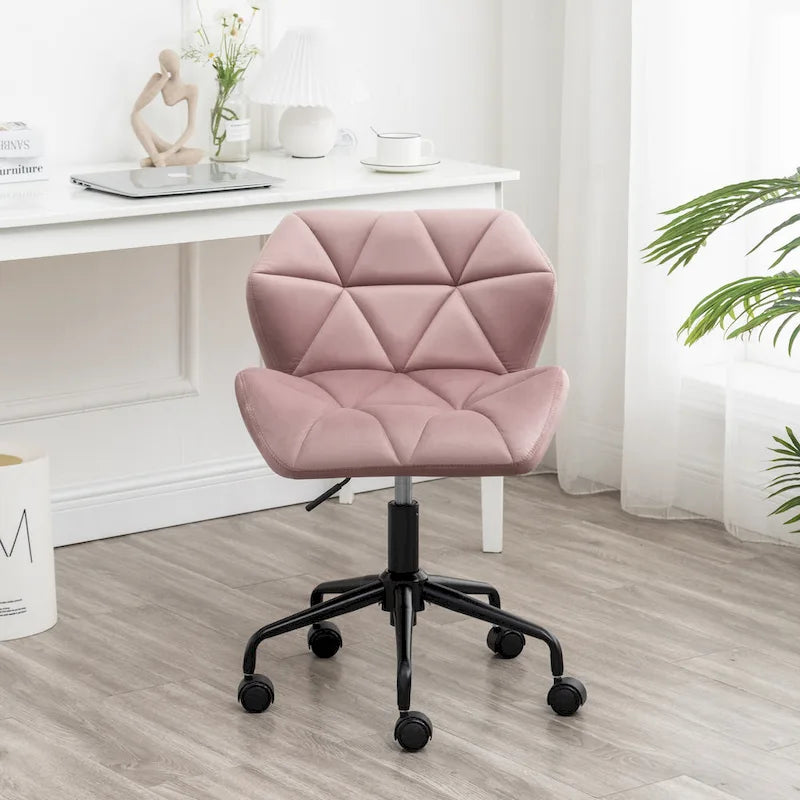 Diamond Tufted Adjustable Swivel Office Chair