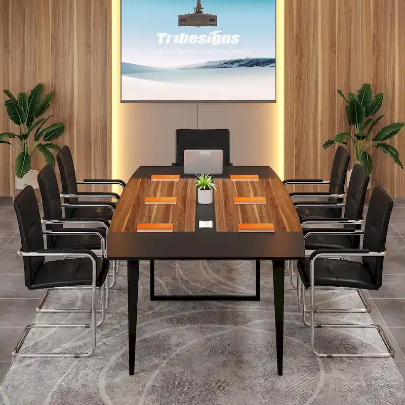94.48 L x 47.24 W Conference Table,Seminar Table with Rectangle Grommet