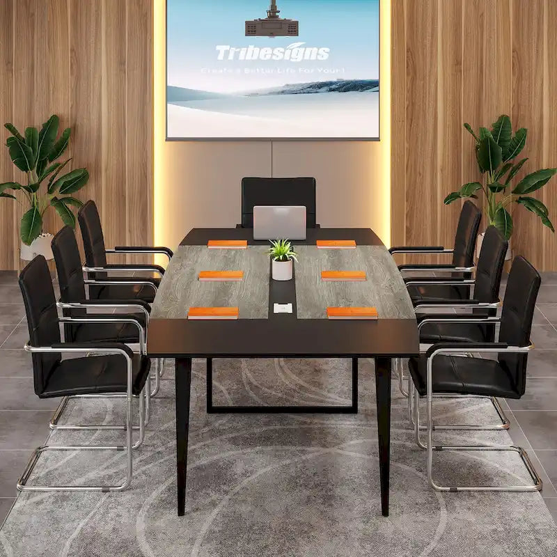 94.48 L x 47.24 W Conference Table,Seminar Table with Rectangle Grommet