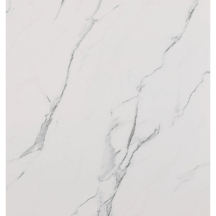 Tavolino da divano in vero marmo bianco con base in acciaio a specchio