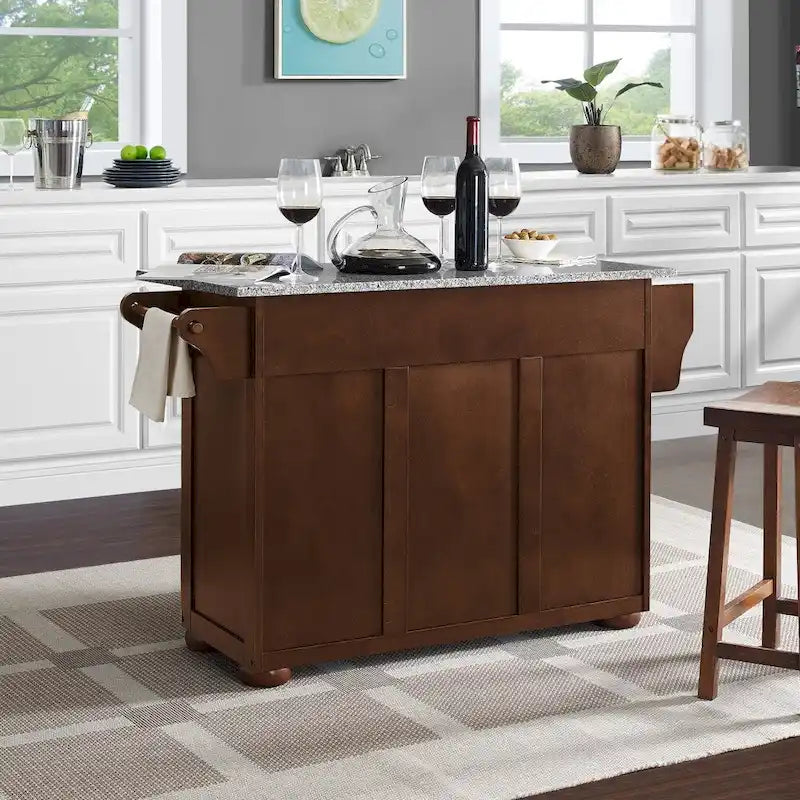 Solid Granite Top Kitchen Island - 51.5 W x 18 D x 35.25 H