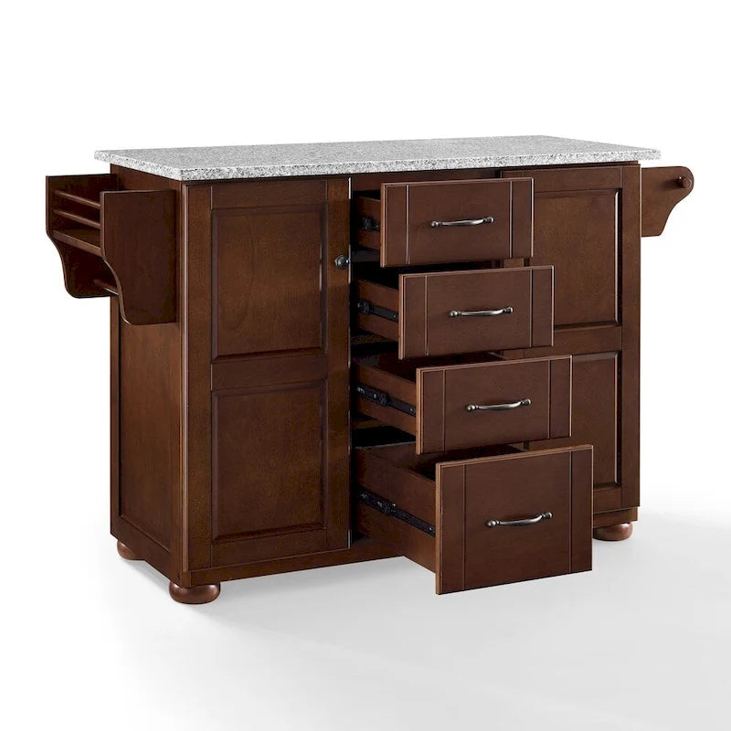 Solid Granite Top Kitchen Island - 51.5 W x 18 D x 35.25 H