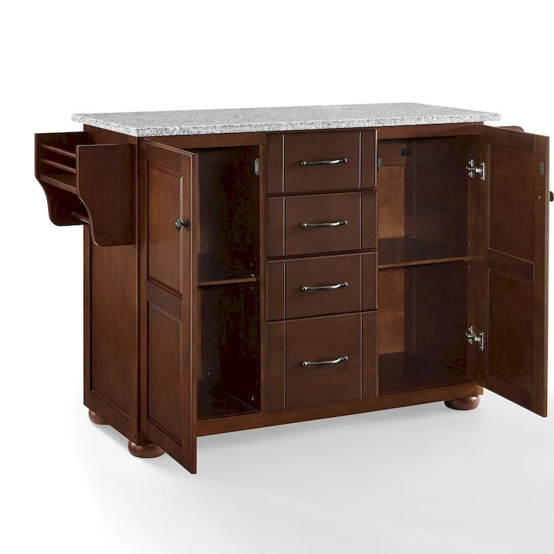 Solid Granite Top Kitchen Island - 51.5 W x 18 D x 35.25 H