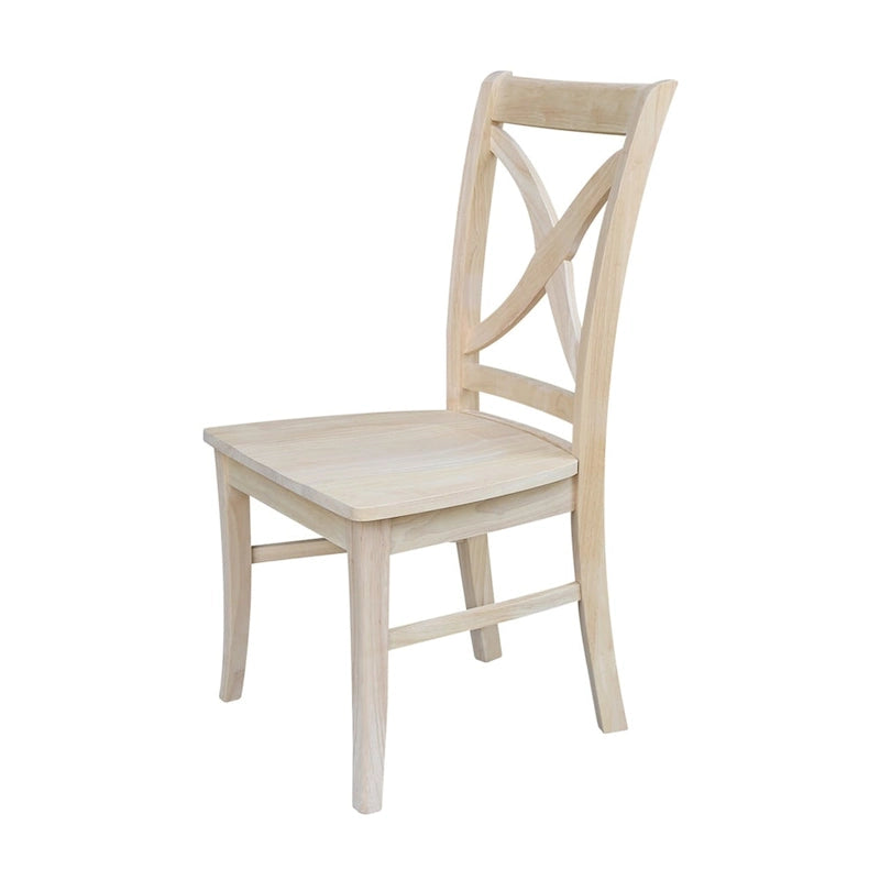 Esszimmerstühle aus Massivholz mit X-Rückenlehne, Set aus 2