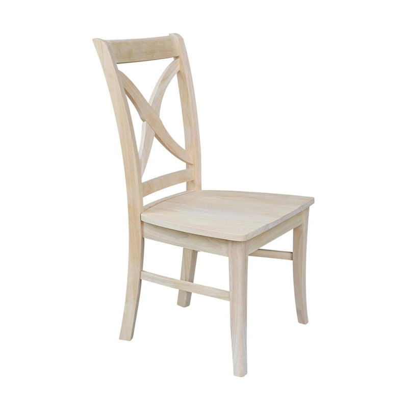 Esszimmerstühle aus Massivholz mit X-Rückenlehne, Set aus 2