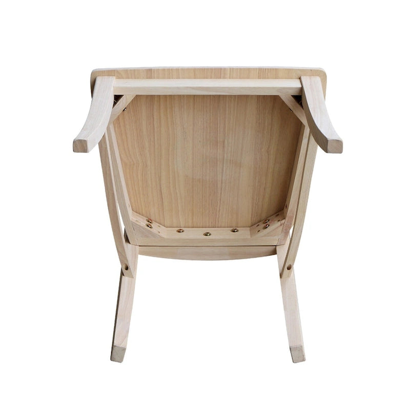 Esszimmerstühle aus Massivholz mit X-Rückenlehne, Set aus 2