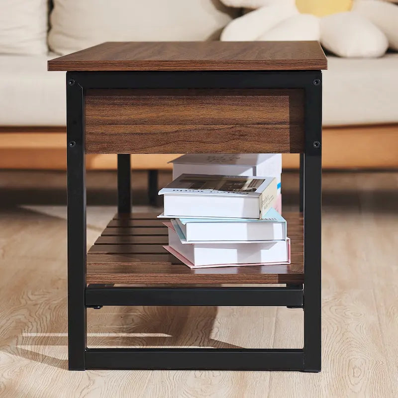 Lift-Top Entryway Shoe Storage Bench with Shelf
