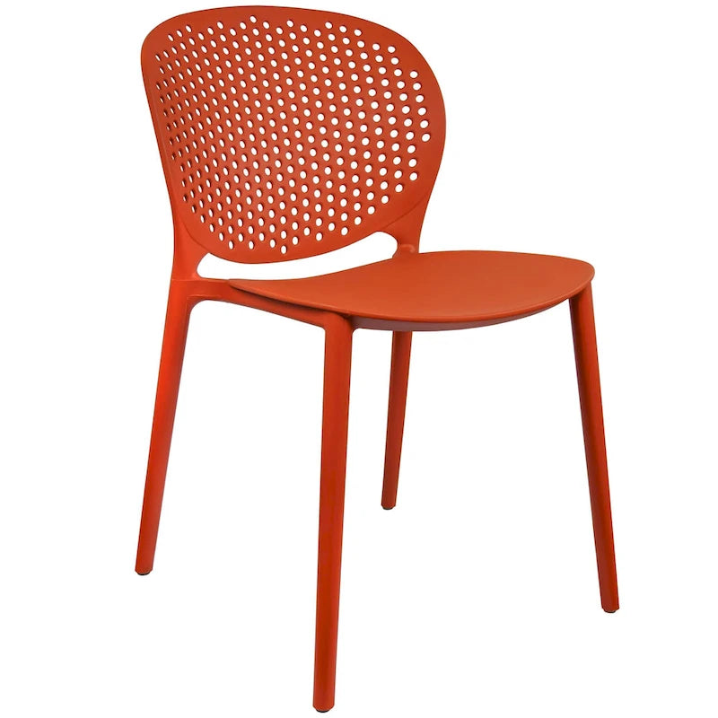 Set di 2 sedie laterali da pranzo senza braccioli, stampate, impilabili e opache, per patio, interni, esterni, cucina e camera da letto