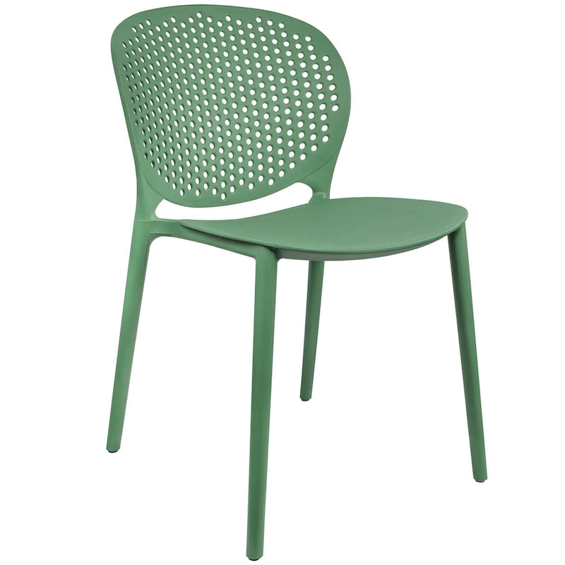 Set di 2 sedie laterali da pranzo senza braccioli, stampate, impilabili e opache, per patio, interni, esterni, cucina e camera da letto