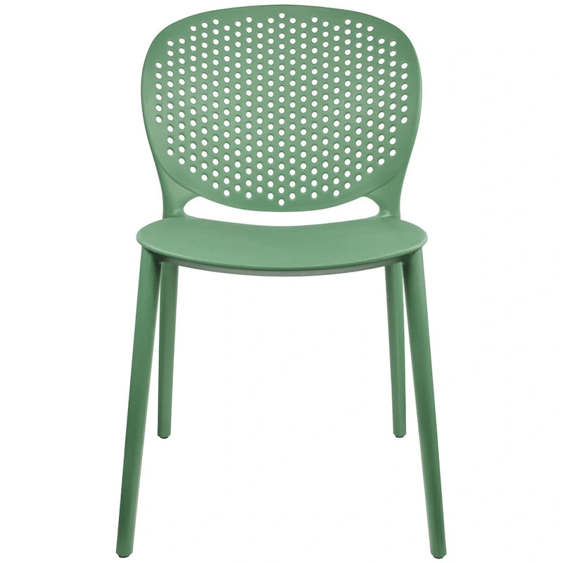 Set di 2 sedie laterali da pranzo senza braccioli, stampate, impilabili e opache, per patio, interni, esterni, cucina e camera da letto
