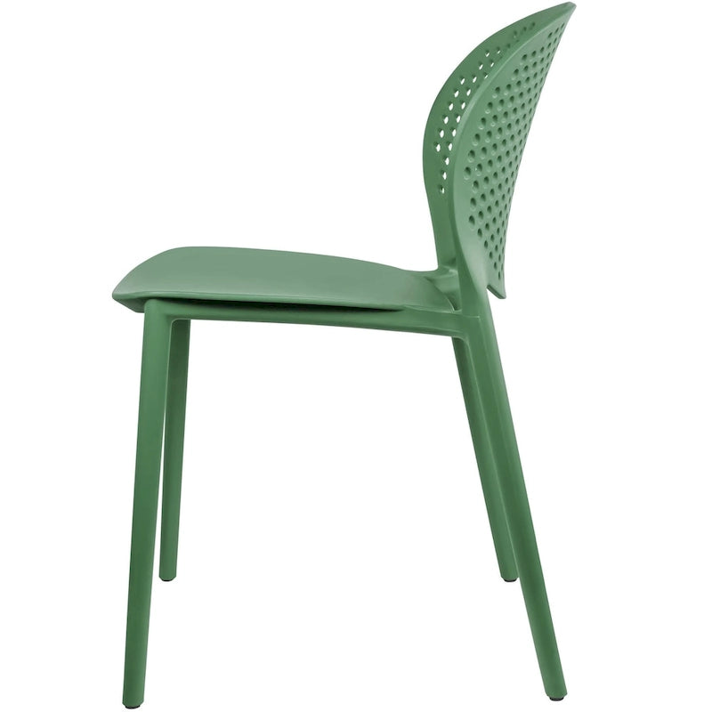 Set di 2 sedie laterali da pranzo senza braccioli, stampate, impilabili e opache, per patio, interni, esterni, cucina e camera da letto