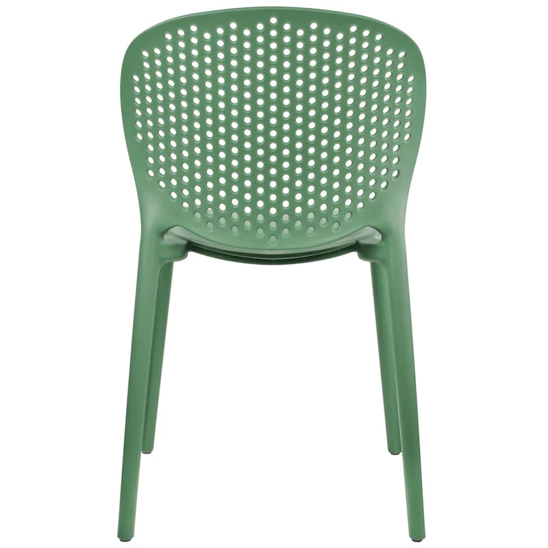 Set di 2 sedie laterali da pranzo senza braccioli, stampate, impilabili e opache, per patio, interni, esterni, cucina e camera da letto