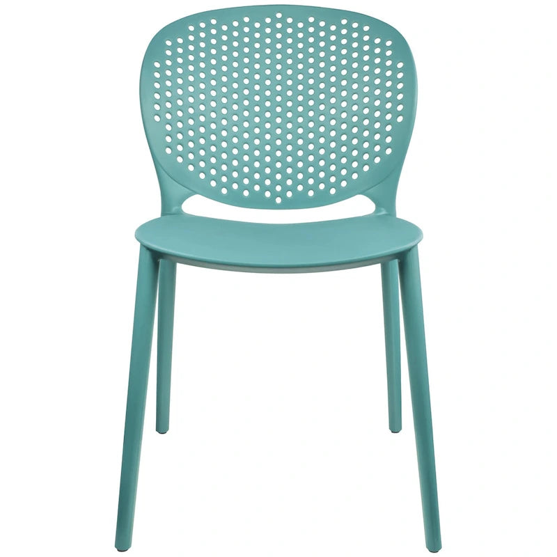 Set di 2 sedie laterali da pranzo senza braccioli, stampate, impilabili e opache, per patio, interni, esterni, cucina e camera da letto