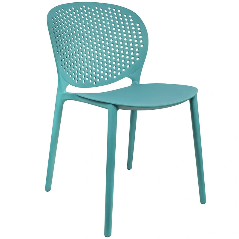 Set di 2 sedie laterali da pranzo senza braccioli, stampate, impilabili e opache, per patio, interni, esterni, cucina e camera da letto