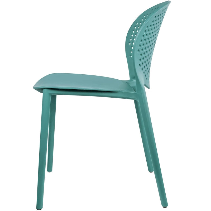 Set di 2 sedie laterali da pranzo senza braccioli, stampate, impilabili e opache, per patio, interni, esterni, cucina e camera da letto