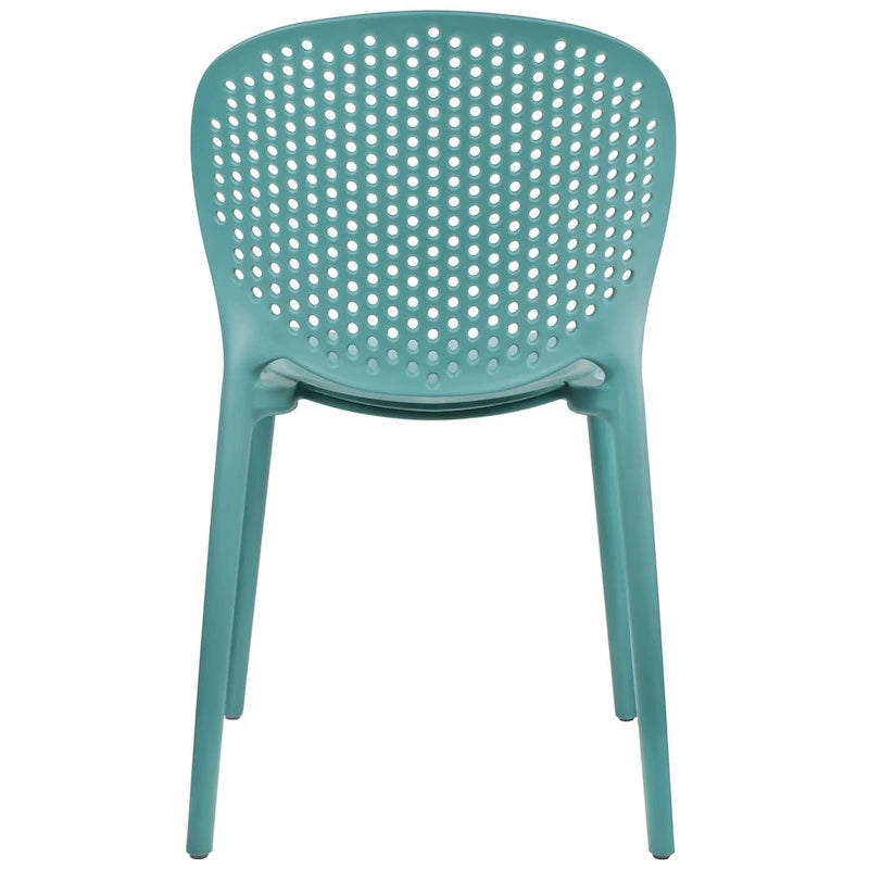 Set di 2 sedie laterali da pranzo senza braccioli, stampate, impilabili e opache, per patio, interni, esterni, cucina e camera da letto