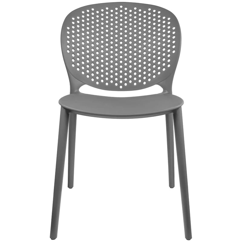Set di 2 sedie laterali da pranzo senza braccioli, stampate, impilabili e opache, per patio, interni, esterni, cucina e camera da letto