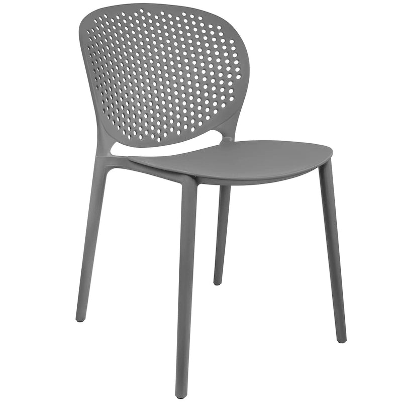 Set di 2 sedie laterali da pranzo senza braccioli, stampate, impilabili e opache, per patio, interni, esterni, cucina e camera da letto
