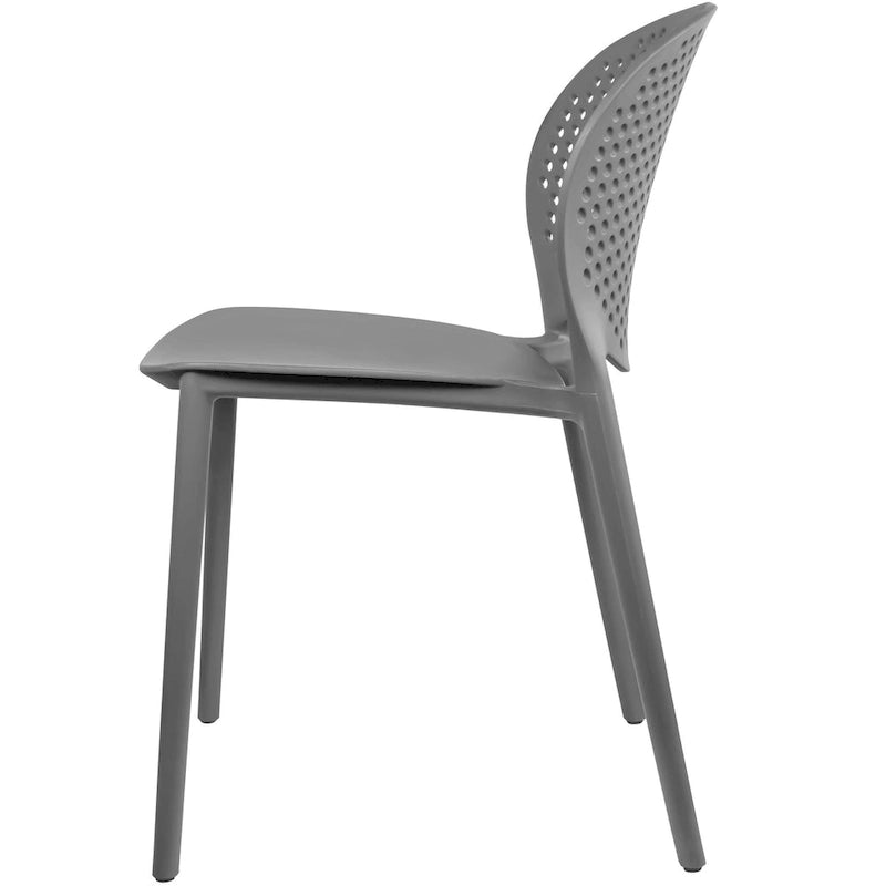 Set di 2 sedie laterali da pranzo senza braccioli, stampate, impilabili e opache, per patio, interni, esterni, cucina e camera da letto