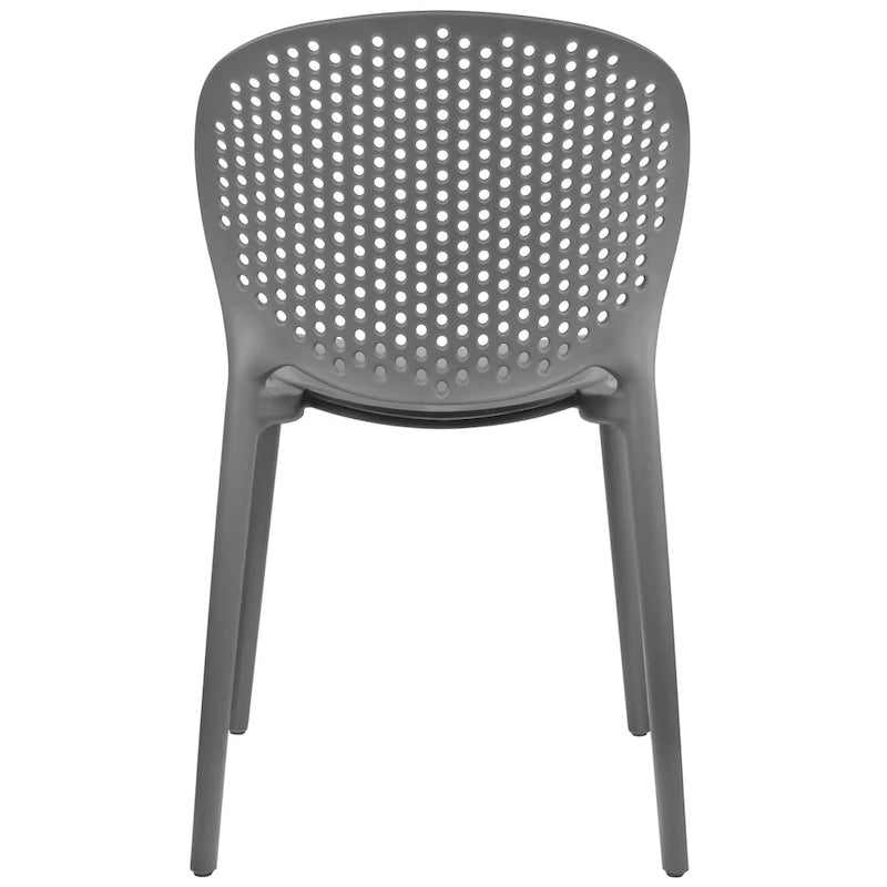 Set di 2 sedie laterali da pranzo senza braccioli, stampate, impilabili e opache, per patio, interni, esterni, cucina e camera da letto