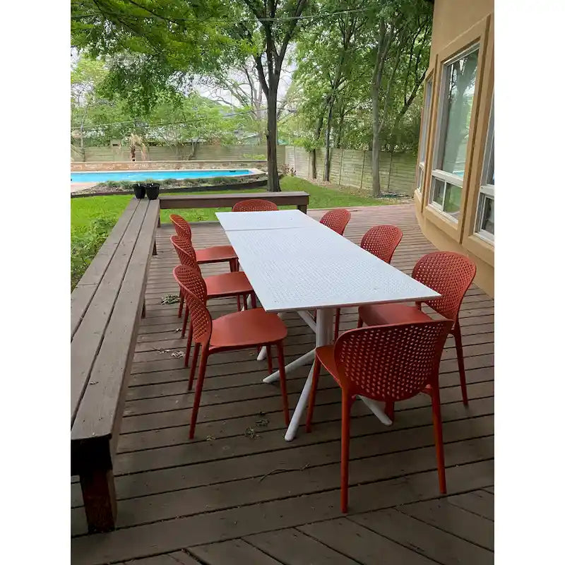 Set di 2 sedie laterali da pranzo senza braccioli, stampate, impilabili e opache, per patio, interni, esterni, cucina e camera da letto