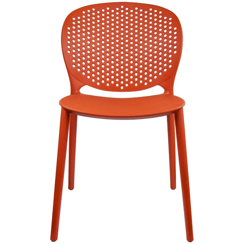 Set di 2 sedie laterali da pranzo senza braccioli, stampate, impilabili e opache, per patio, interni, esterni, cucina e camera da letto