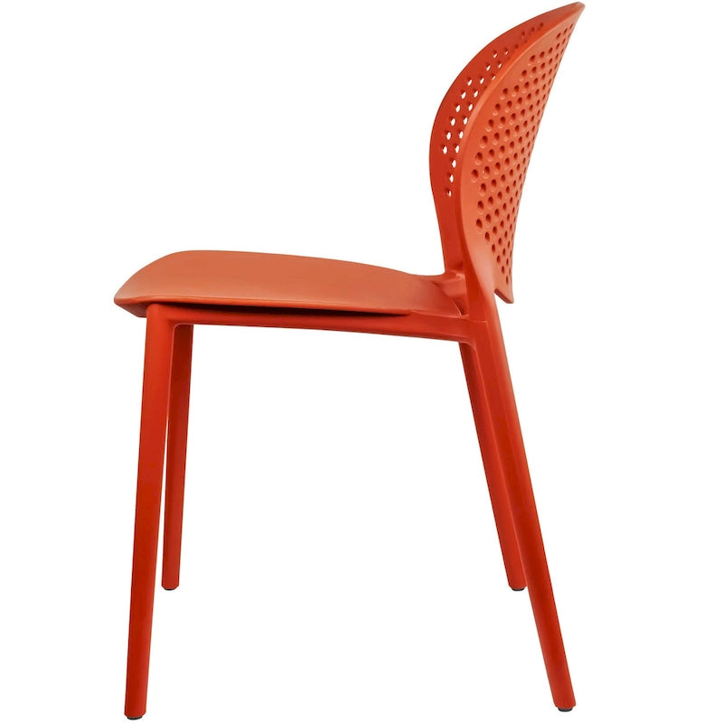 Set di 2 sedie laterali da pranzo senza braccioli, stampate, impilabili e opache, per patio, interni, esterni, cucina e camera da letto