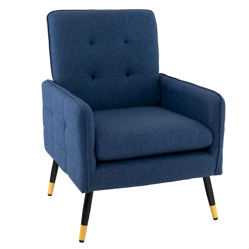 Linen Fabric Accent Chair Modern Single Sofa Chair