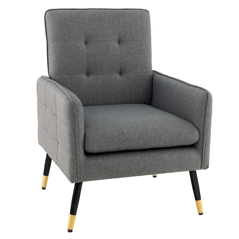 Linen Fabric Accent Chair Modern Single Sofa Chair