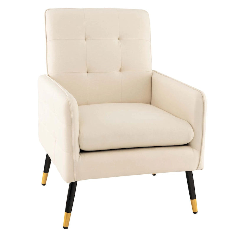Linen Fabric Accent Chair Modern Single Sofa Chair