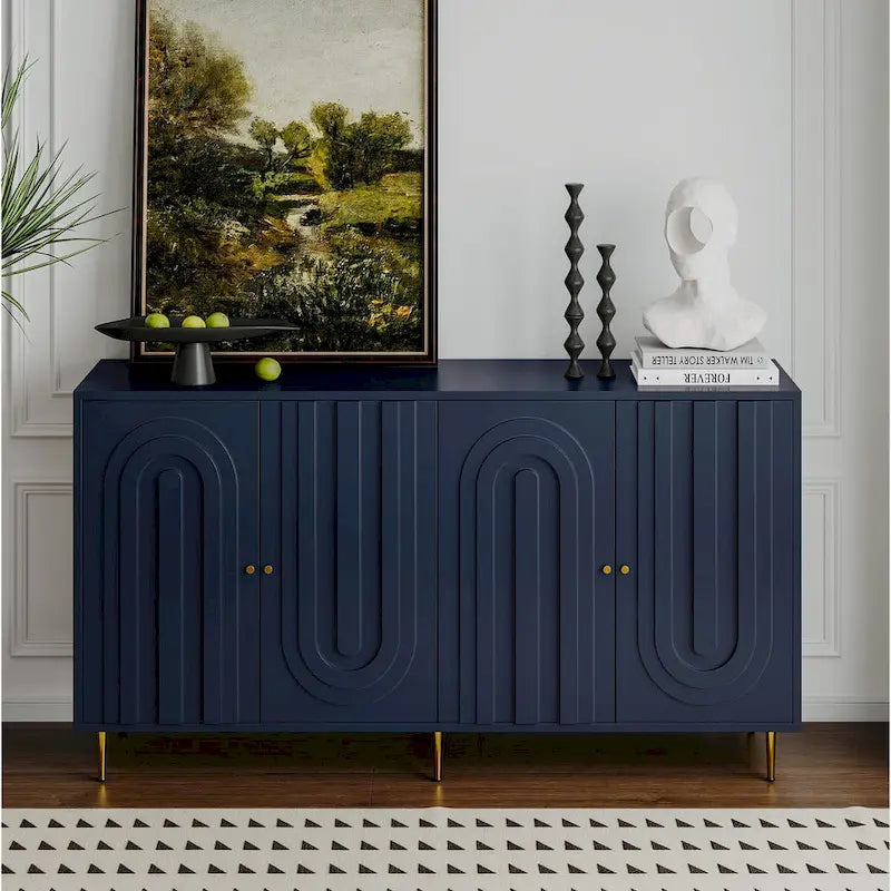 Modern 4 Door Wooden Storage Cabinet for Living Room