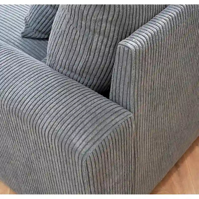 Luxusní rozkládací pohovka s měkkým manšestrovým čalouněním, design se dvěma lenoškami, rozložitelná na extra velkou postel velikosti Twin
