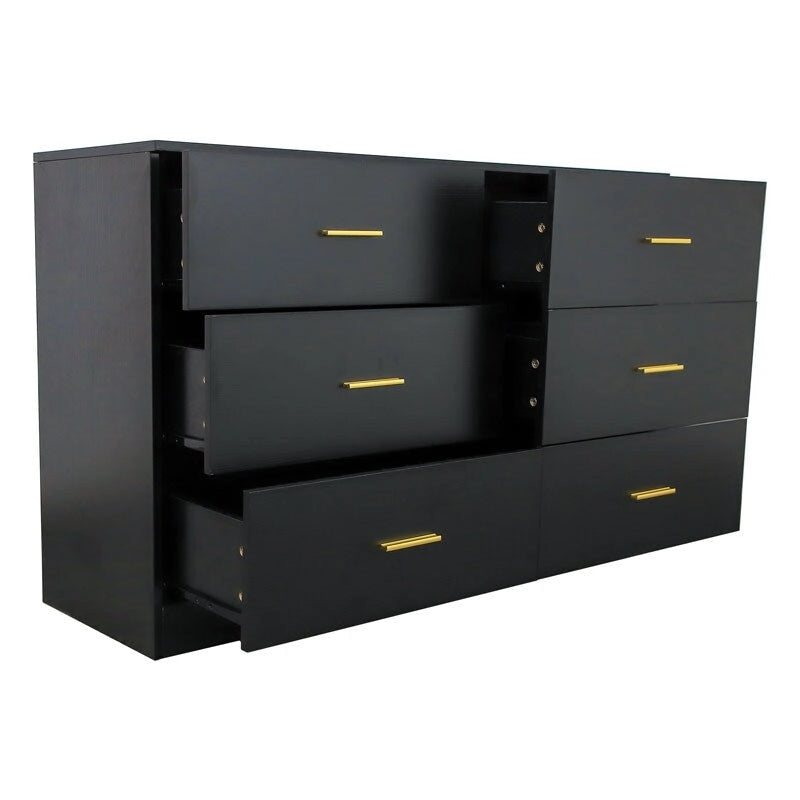 Modern 6-Drawer Dresser for Bedroom - Ample Storage Wide Chest of Drawers, Sturdy & Safe