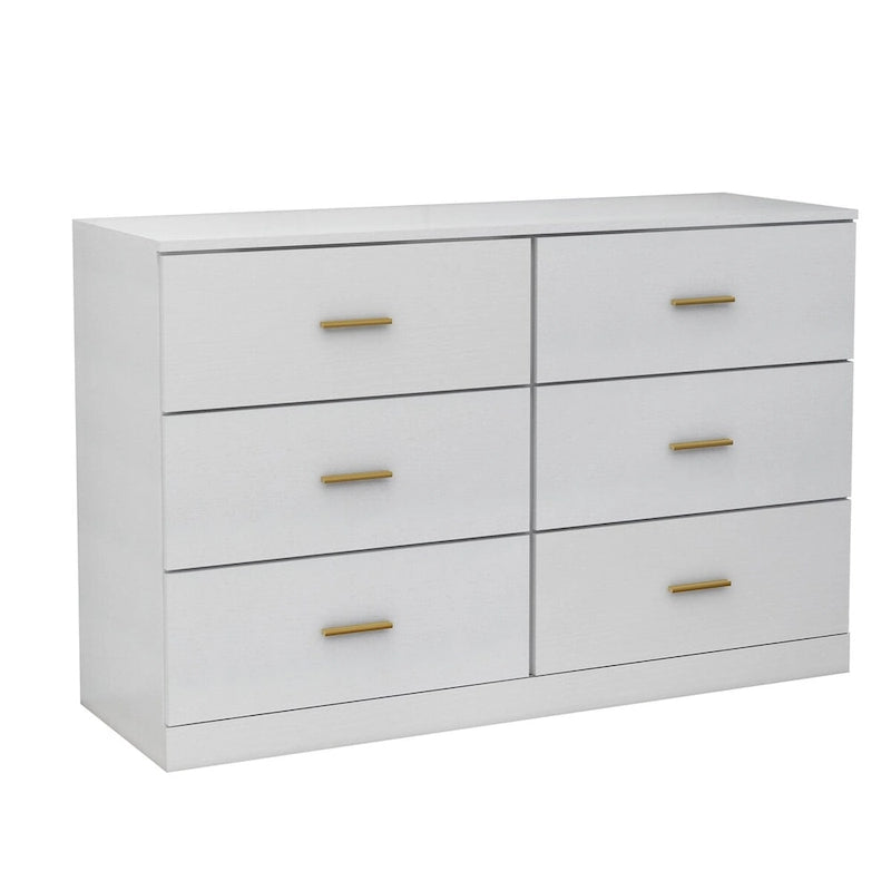 Modern 6-Drawer Dresser for Bedroom - Ample Storage Wide Chest of Drawers, Sturdy & Safe
