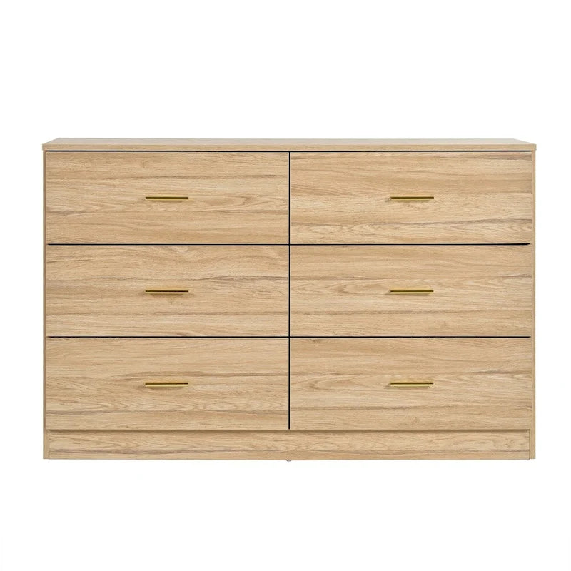 Modern 6-Drawer Dresser for Bedroom - Ample Storage Wide Chest of Drawers, Sturdy & Safe