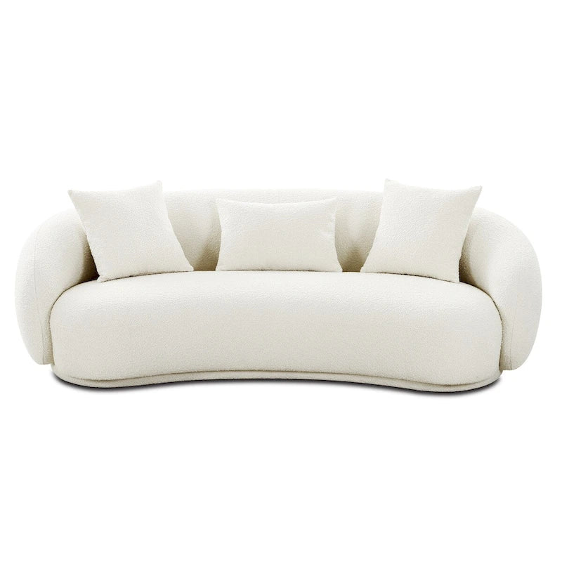 Curved Velvet & Boucle Sofa
