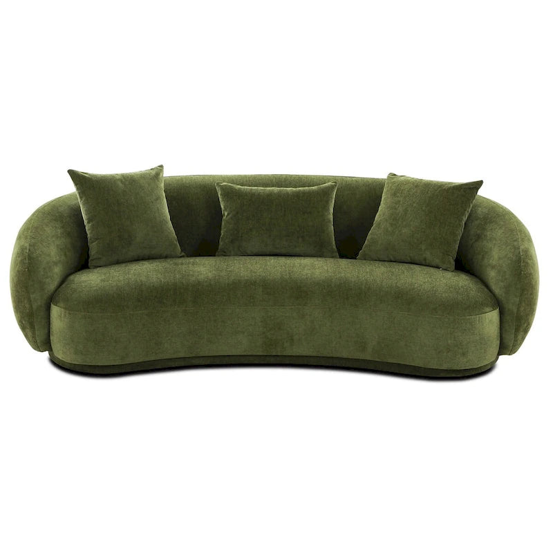 Geschwungenes Samt- und Bouclé-Sofa
