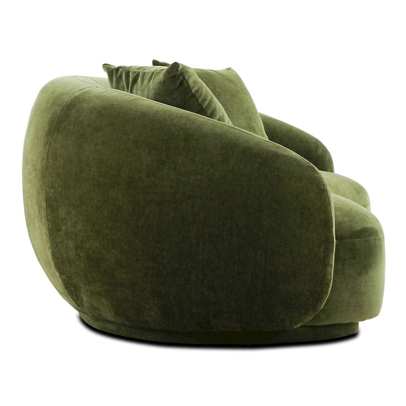 Geschwungenes Samt- und Bouclé-Sofa