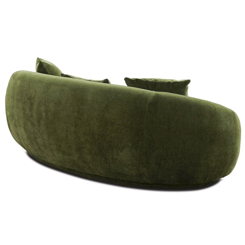 Geschwungenes Samt- und Bouclé-Sofa