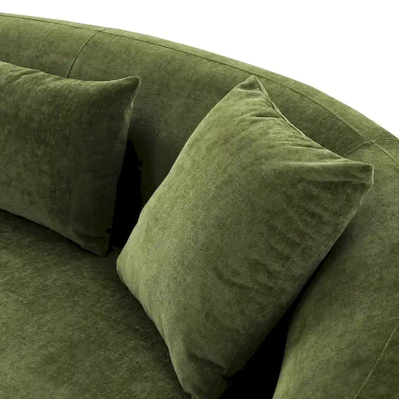 Geschwungenes Samt- und Bouclé-Sofa