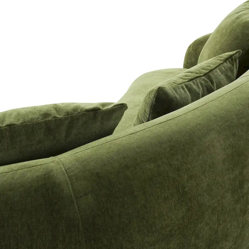 Geschwungenes Samt- und Bouclé-Sofa