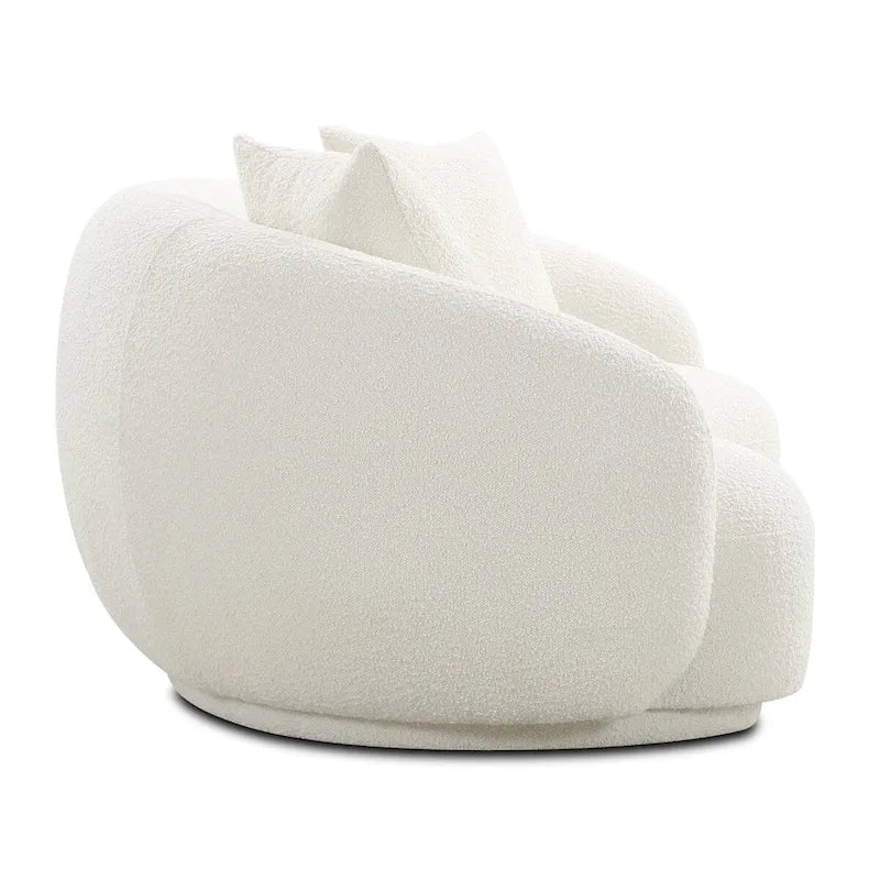 Geschwungenes Samt- und Bouclé-Sofa