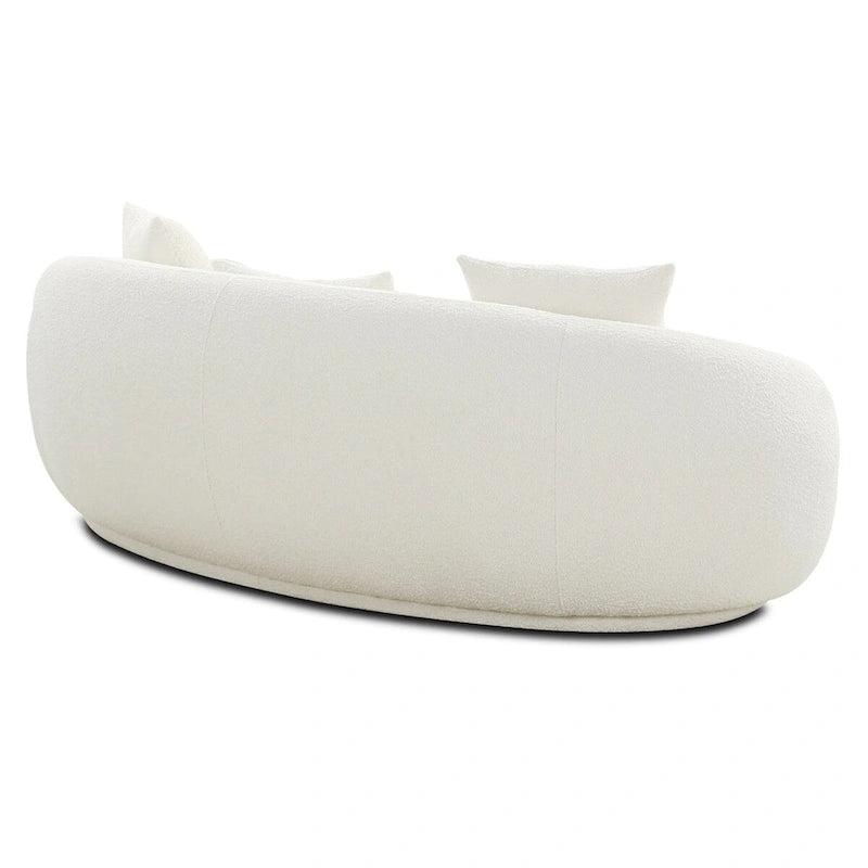 Geschwungenes Samt- und Bouclé-Sofa