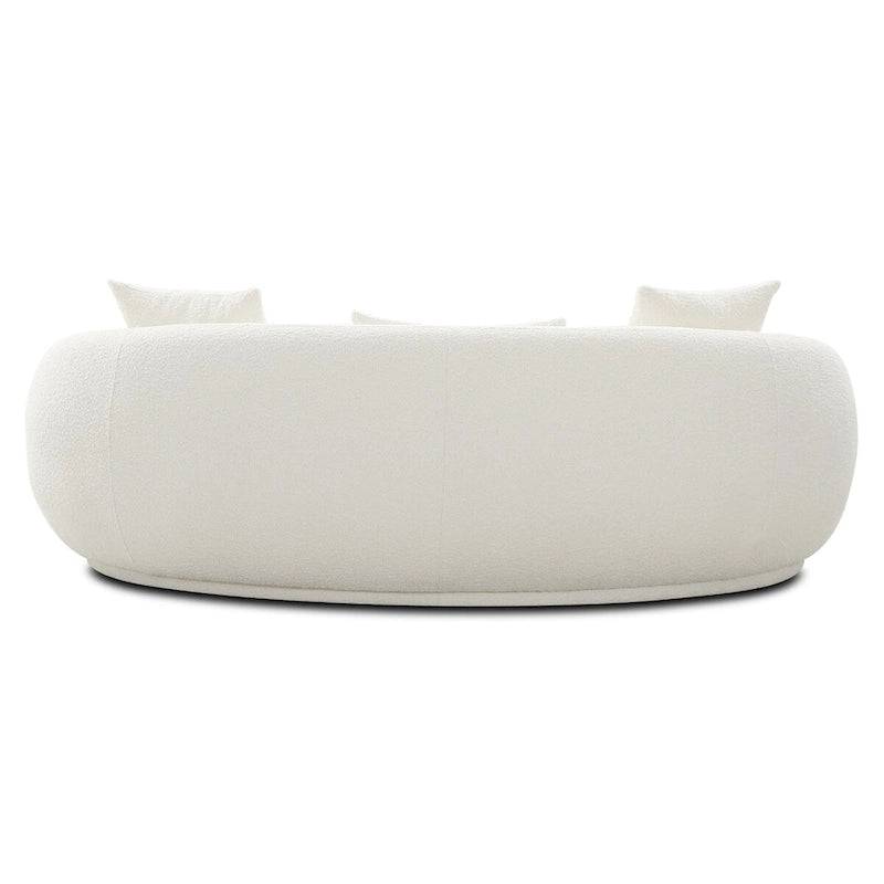 Geschwungenes Samt- und Bouclé-Sofa