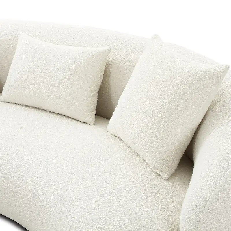 Geschwungenes Samt- und Bouclé-Sofa