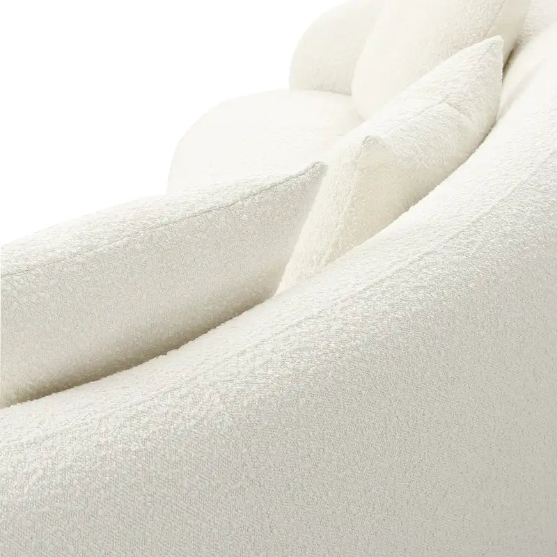 Geschwungenes Samt- und Bouclé-Sofa