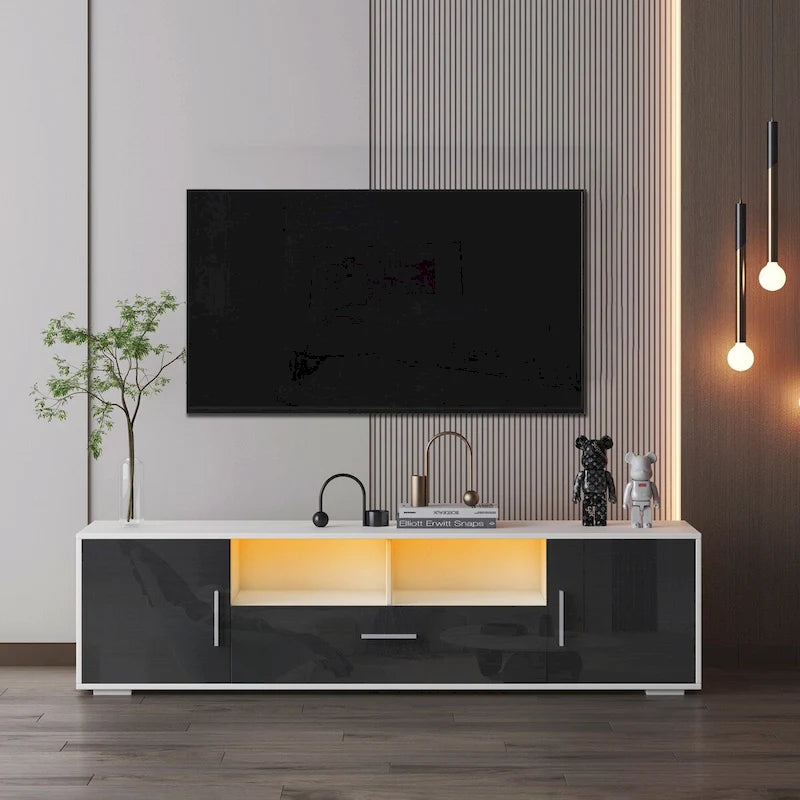 63" TV Stand with RGB LED Lights - Fits TVs Up to 65"