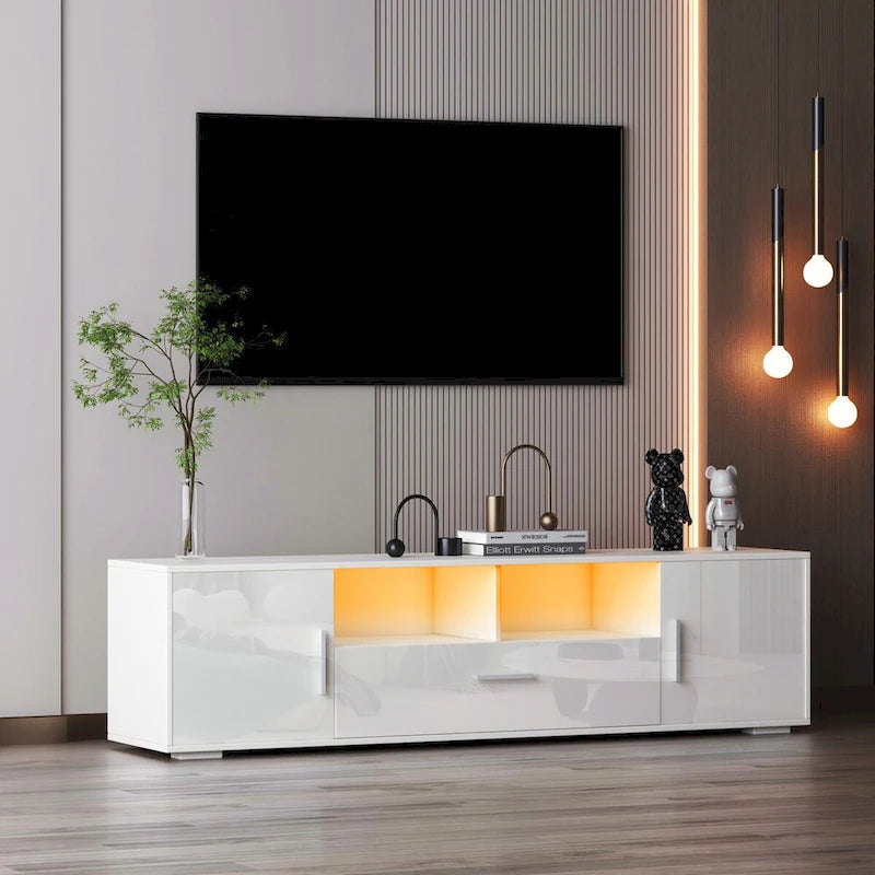 63" TV Stand with RGB LED Lights - Fits TVs Up to 65"